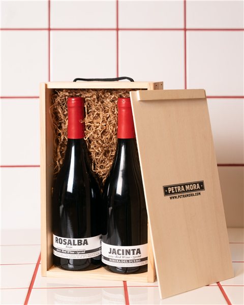 Pack regalo dos botellas tinto-detalle