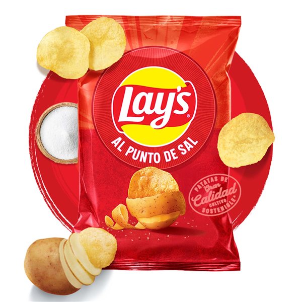 Pack Varié de 8 Sacs LAY’S Sel, DORITOS Dippas, RUFFLES Jambon, LAY’S Gourmet, 4 Packs de 2 Sacs Individuels pour Apéritif et Consommation Quotidienne + T-shirt Cadeau-lateral