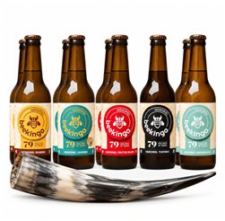 Pack Vikingo Hidromiel Beekinga - 9 Botellines 33cl y un cuerno