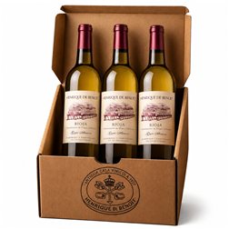 Pack Vino Blanco Rioja D.0. Viñedo de Zona | Pack 3 Botellas 750 ml | Viura 90% y Tempranillo 10% | Caja Vino Blanco Premium | Regalo Gourmet