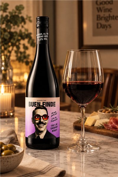 Pack Vino Blanco, Rosado y Tinto Sin Alcohol Buen Finde-detalle