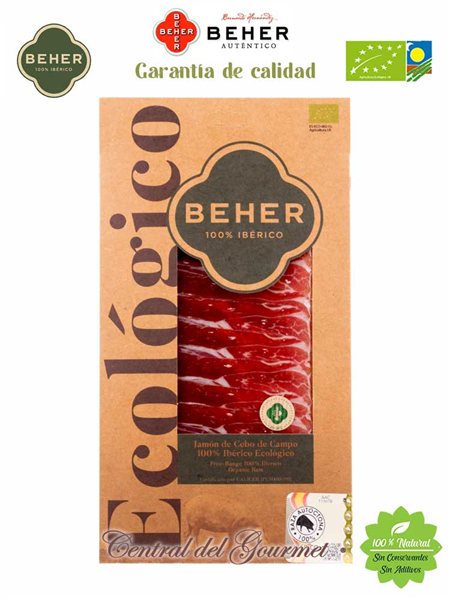 Palette de Cebo de Campo écologique 100% Ibérique tranchée, Beher-detalle