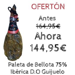 Iberischer Eichelpaletten 75% Iberische Rasse D.O Guijuelo