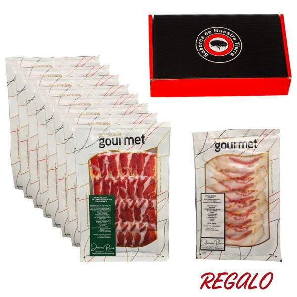 Iberian field bait platter 50% Iberian Rivera breed with lid + Gift on Pork Jowl-detalle