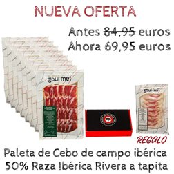 Paleta de cebo de campo Ibérica 50% raza ibérica Rivera a tapita + Regalo sobre Papada