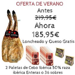 2 Unidades de Paleta de Cebo Ibérica 50% raza ibérica Sierra Nevada 4-4,5 kgs + 2 CUÑAS QUESO
