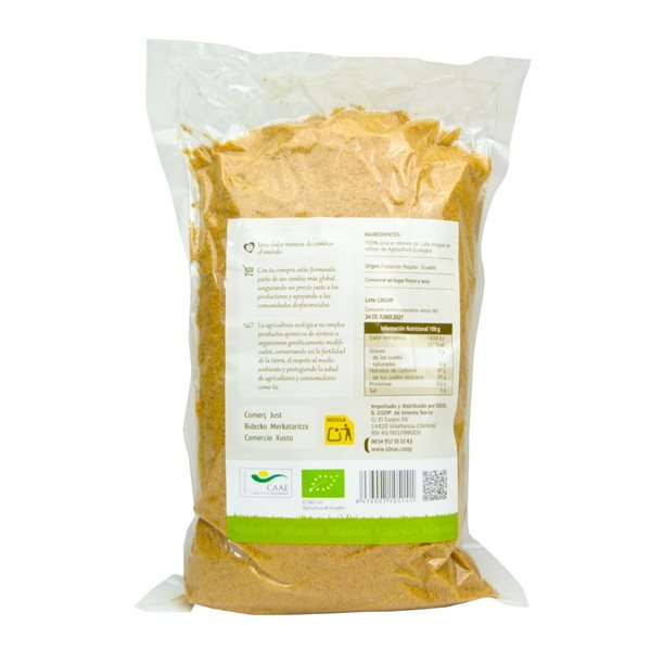 Panela azúcar de caña integral BIO 1 Kg-lateral
