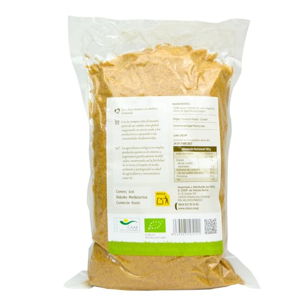 Sucre de canne complet biologique panela 500g-lateral