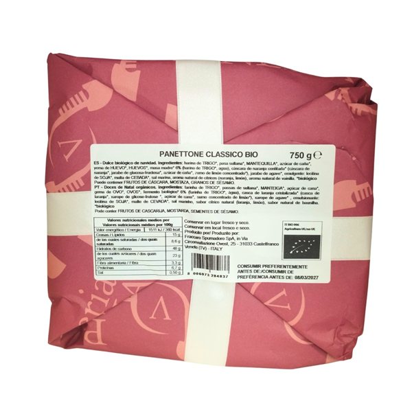 Klassischer Panettone mit Rosinen Bio 750g Pasticceria Venecia-lateral