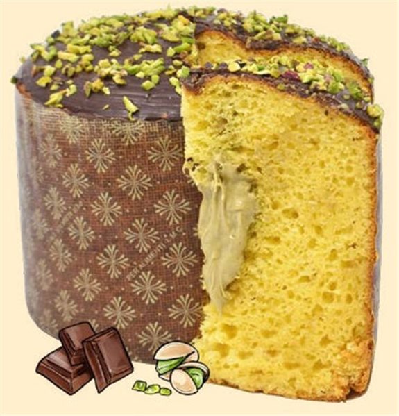 Panettone à la crème de pistache sans gluten 600g-detalle