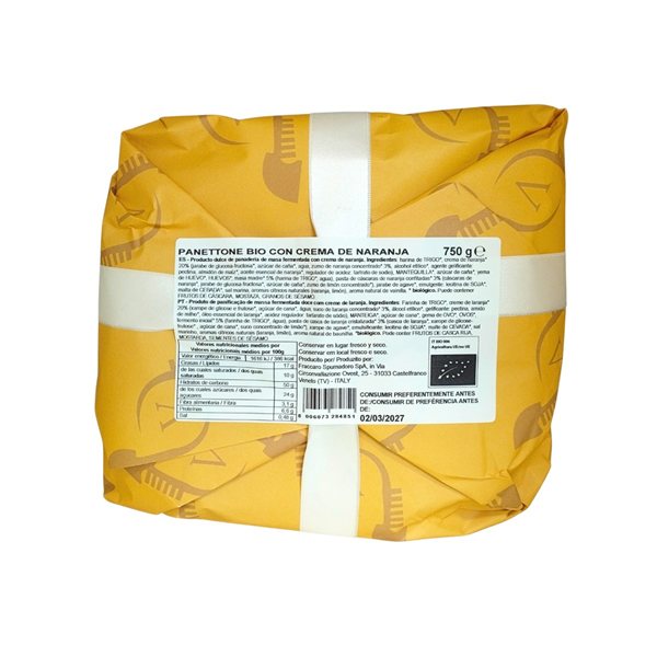 Bio-Orangenpanettone mit Cremefüllung 750 g Pasticceria Venecia-lateral