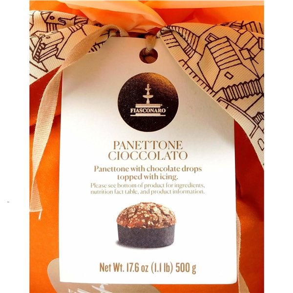 Panettone 'Fiasconaro' chocolate 500gr.-lateral