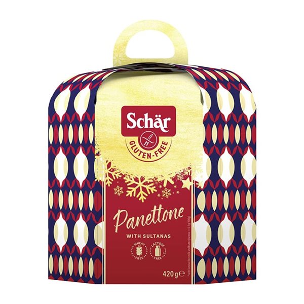 Panettone sans gluten de Noël 420g Schar-trasera