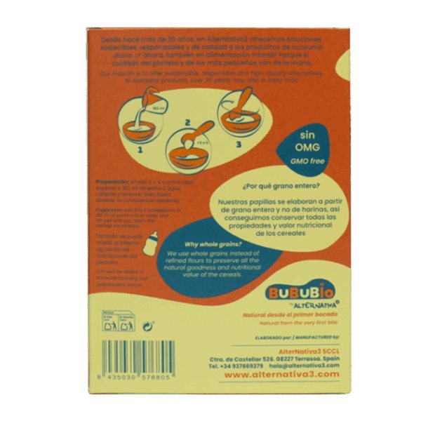 Papilla 5 cereales Bio 200g BuBuBio-trasera