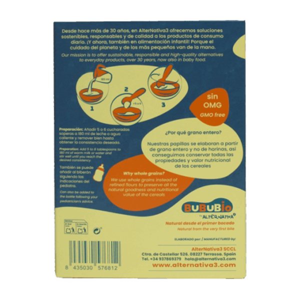 Papilla de Arroz Bio 200g BuBuBio-trasera