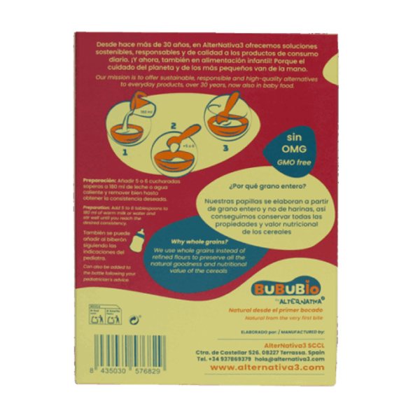 Millet and Quinoa Porridge Organic 200g BuBuBio-trasera