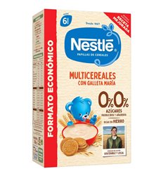 PAPILLA NESTLE 0 AZUCAR MULTICEREAL CON GALLETA 255 GRS