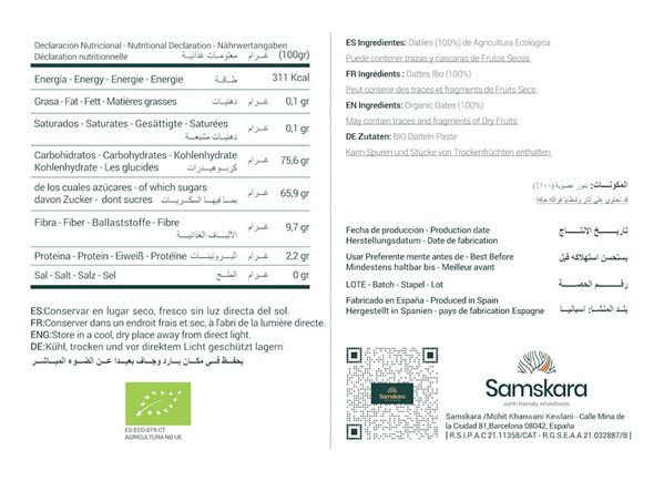 Pasta de Dátiles BIO - 1kg-detalle