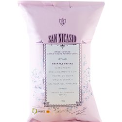 Potato chips in virgin olive oil and Himalayan pink salt