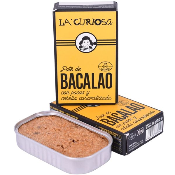 Cod pâté with raisins and caramelized onions, La Curiosa-izquierda