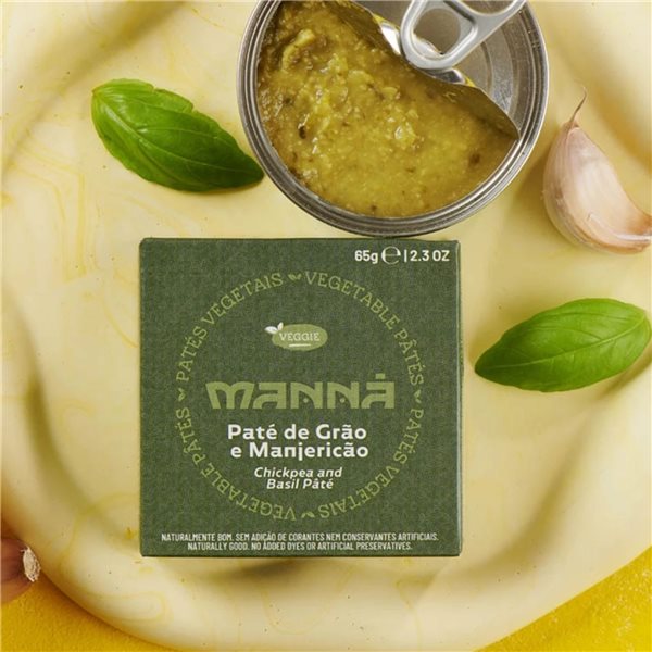 Kichererbsen-Paté mit Basilikum Manná-izquierda