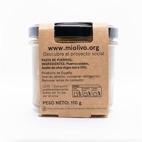 Paté de puerro asado en AOVE 110 g | Producto solidario-lateral