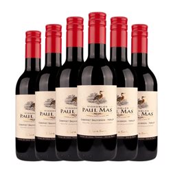 Paul Mas Cabernet Sauvignon Merlot Trocken — Seco Vin de Pays d'Oc Botellín 25 cl Vino Tinto (Caja de 6 unidades)