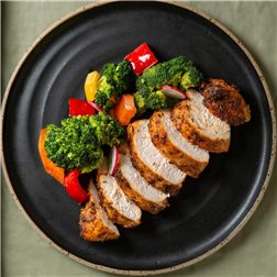 Pechuga de pollo a la barbacoa con verduras