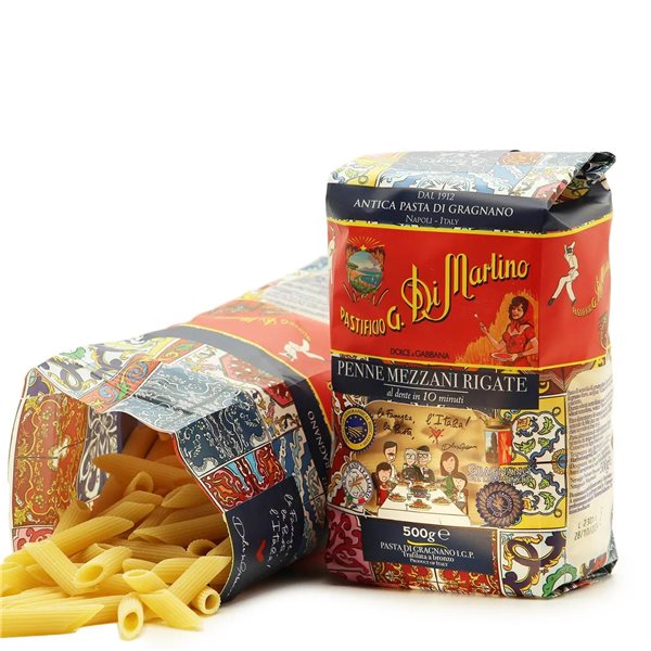 Penne Mezzani Rigate - Di Martino edición Dolce & Gabbana - 500g-detalle