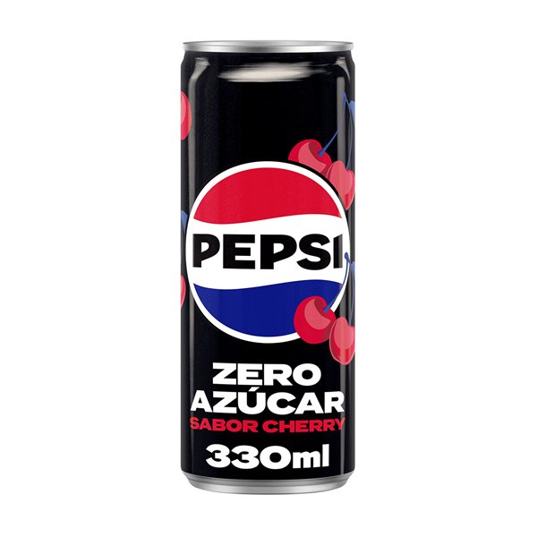 PEPSI Zero Cherry Cola-Getränk mit null Zucker und null Kalorien, 24er-Pack à 330 ml, insgesamt 7,92 Liter (mit oder ohne Geschenk)-lateral