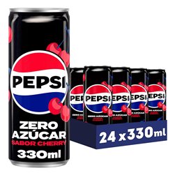 PEPSI Zero Cherry Cola-Getränk mit null Zucker und null Kalorien, 24er-Pack à 330 ml, insgesamt 7,92 Liter (mit oder ohne Geschenk)