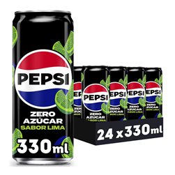 PEPSI Zero Lime Cola-Getränk mit null Zucker und null Kalorien, 24er-Pack mit 330 ml Dosen, insgesamt 7,92 Liter (mit oder ohne Geschenk)