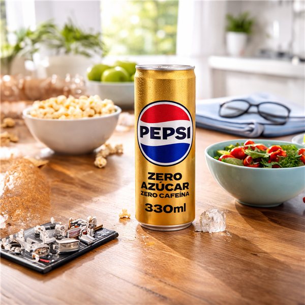 PEPSI zero sans caféine Boisson gazeuse au cola sans sucre et sans calories, pack de 24 canettes de 330 ml, 7.92 litres au total (avec ou sans cadeau)-izquierda