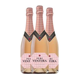 Pere Ventura Extra Dry — Extra Seco Cava Rosé — Rosado Reserva 75 cl Espumoso Rosado (Caja de 3 unidades)