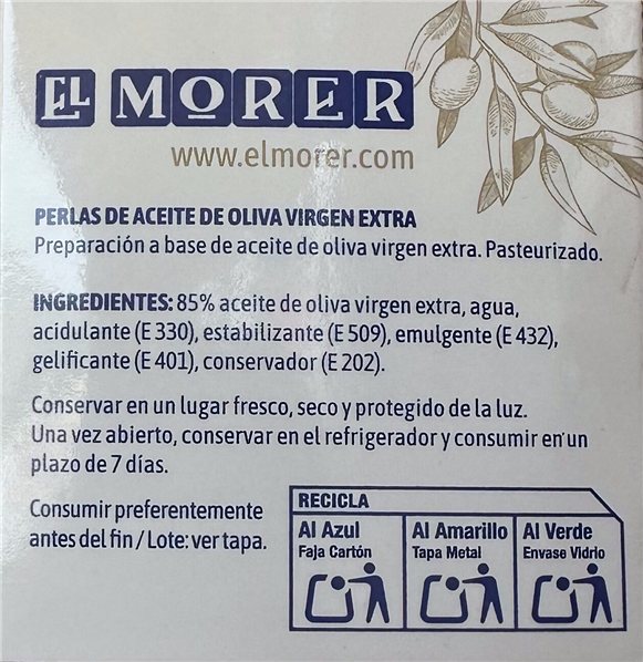 Perlas de AOVE El Morer. El toque gourmet-trasera