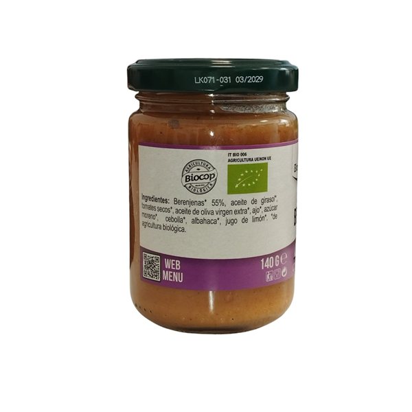 Pesto de Berenjenas vegano Bio 140g Organica Italia-detalle