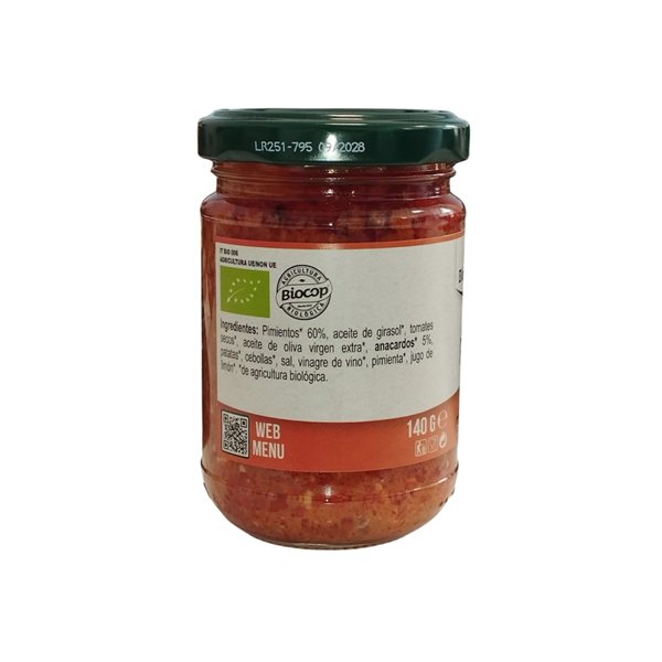 Pesto Pimientos vegano Bio 140g Organica Italia-detalle