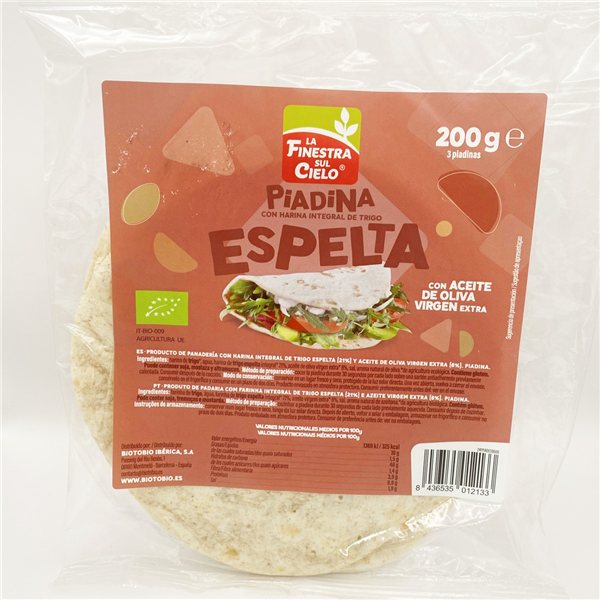 Organic Spelt Piadina 200g La Finestra-detalle