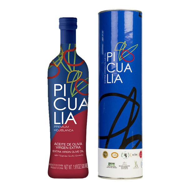 Picualia Premium Hojiblanca Bouteille 500 ml-detalle
