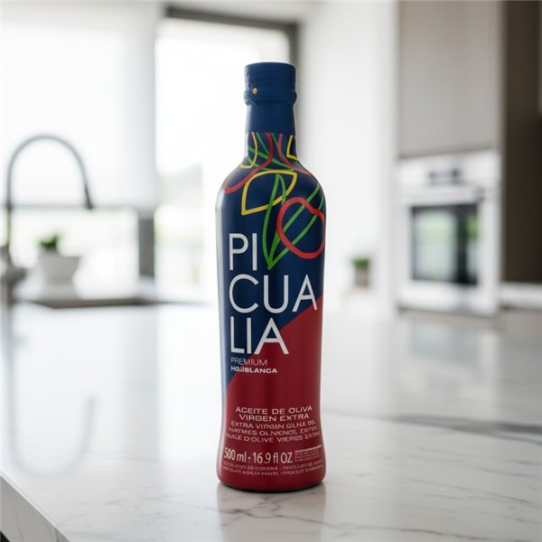 Picualia Premium Hojiblanca 500 ml se traduce al alemán como:

**Picualia Premium Hojiblanca 500 ml** (El nombre del producto y la medida generalmente no se traducen).-trasera