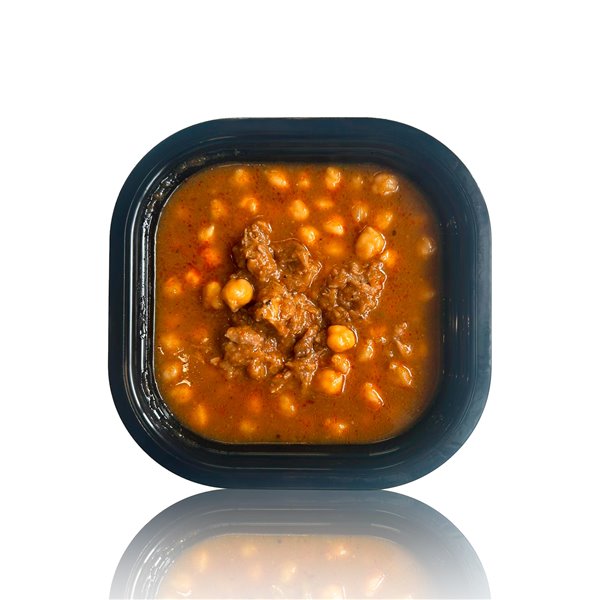 DEMANDEZ COMME À LA MAISON | Plats Préparés Prêts à Réchauffer | Pois chiches avec filet de porc, boulettes de merlu en sauce marinara avec du riz | Recettes traditionnelles et nutritives | Pack 2 x 350 g-trasera