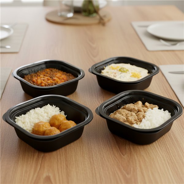 PIDE COMO EN CASA | Platos Preparados Listos para Comer | Lentejas con Calabaza, Ensaladilla de Atún, Albóndigas de Merluza en Salsa Marinera con Arroz, Pollo Strogonoff con Arroz | Pack 4 x 350 g-lateral