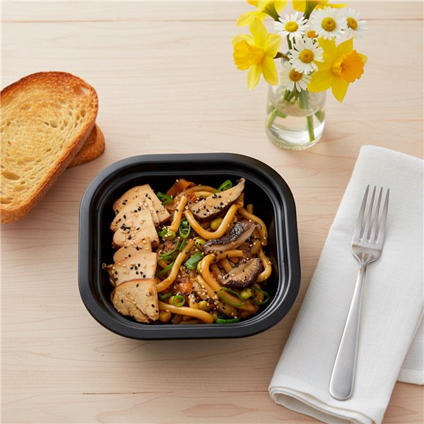 ASK LIKE AT HOME | Ready-to-Eat Prepared Dishes | Udon Noodles with Chicken, Chickpeas with Pork Loin, Tuna Pasta Salad, Hake Meatballs in Marinara Sauce, Honey Ribs with Potatoes, Chicken Tikka Masala | Pack 6 x 350 g-izquierda