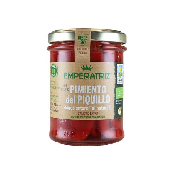 Ganz geröstete Bio-Piquillo-Paprika 212ml Emperatriz-lateral