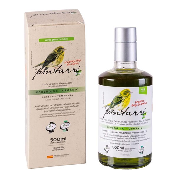 Je peindrai une huile d'olive vierge extra écologique Picual vert 500ml.-detalle