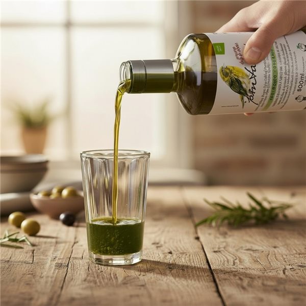 Je peindrai une huile d'olive vierge extra écologique Picual vert 500ml.-lateral