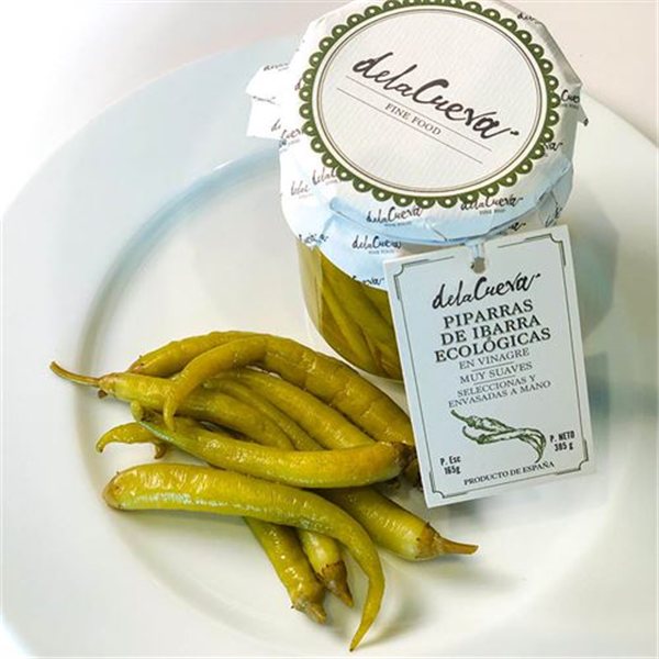 Organic Piparras in Vinegar by De la Cueva-lateral