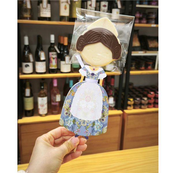 Chocolate 'Mario Padial' fallera lollipop.-detalle