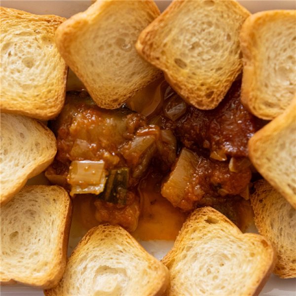 Pisto de verduras con pimiento asado 320 g | Producto solidario-izquierda