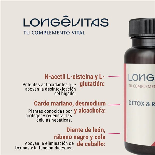 Plan Detox & Reset Longevitas Pack 11 unidades (300ml)-trasera